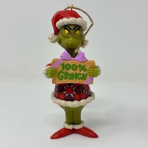 Jim Shore Dr. Seuss The Grinch 100% Grinch Christmas Ornament NEW